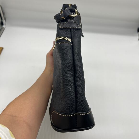 Dooney & Bourke Pebble Leather Crossbody Purse Black Color - Picture 10 of 15